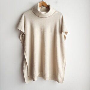 CA Va De Soi Jennifer Lightweight turtle neck poncho Merino Wool M/L